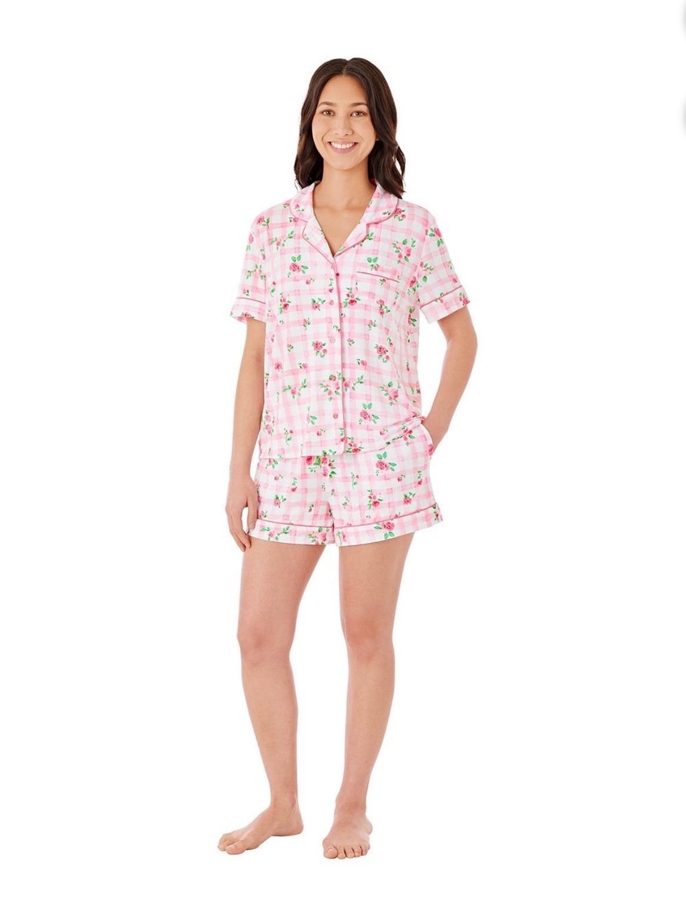Member's Mark Women's 2 Piece Notch Collar Short Pajama Set